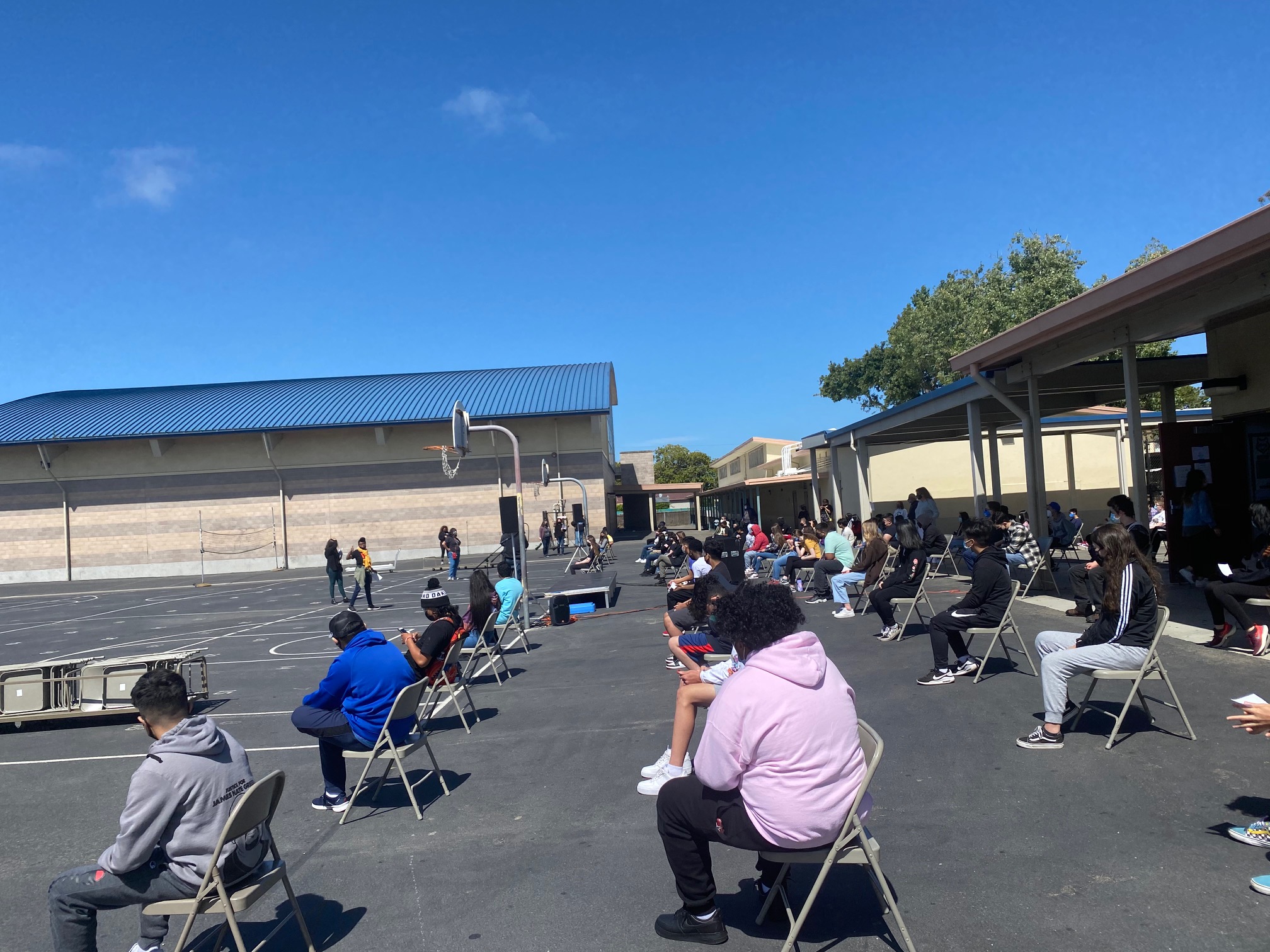 Graduation rehearsals at Washington Manor Middle School